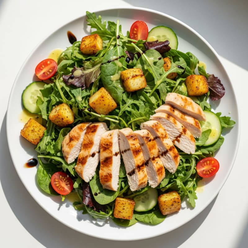 Grilled Chicken Salad with Roasted Potato and Mixed Greens