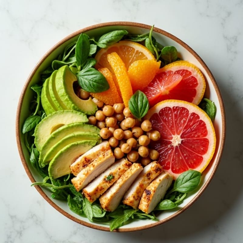 Fresh Avocado Crunch Bowl with Citrus Greens