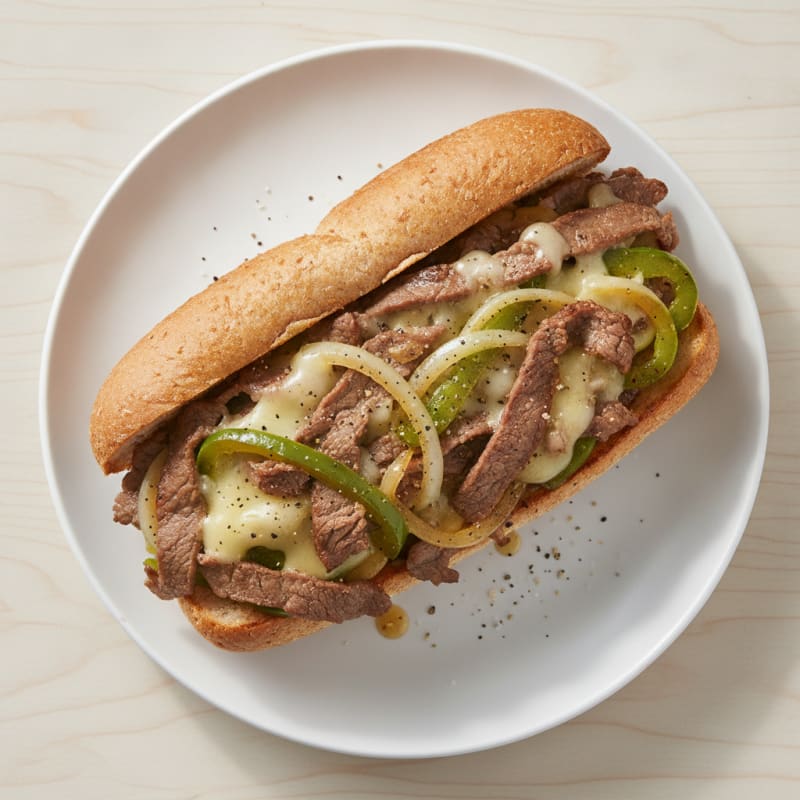 Classic Philly Cheesesteak Sandwich