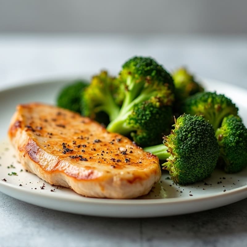 Seared Turkey Breast with Roasted Broccoli