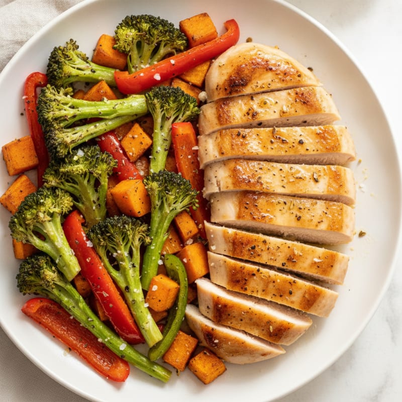 Pan-Seared Chicken with Roasted Vegetables