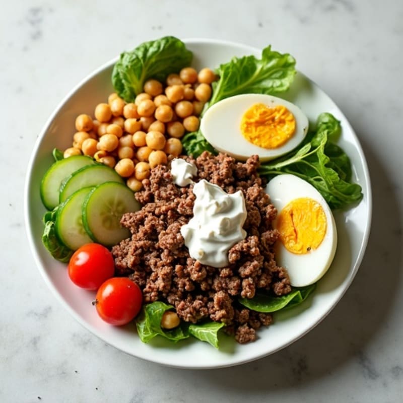 Protein-Packed Lean Ground Beef Salad with Creamy Tangy Dressing