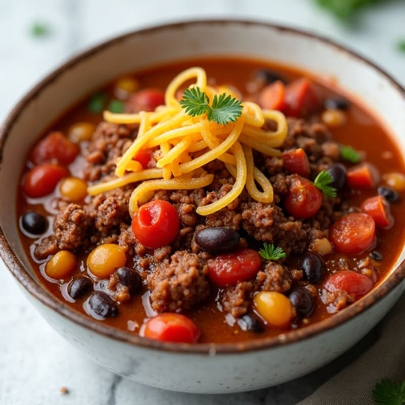 Hearty Three-Bean Ground Beef Chili