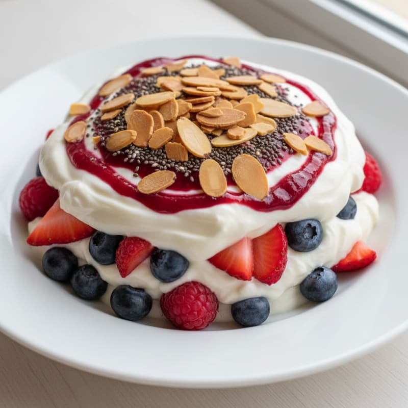 Greek Yogurt Protein Parfait with Mixed Berries