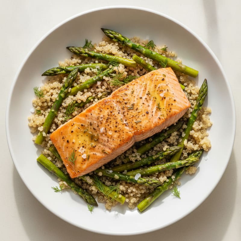 Baked Salmon and Quinoa Bowl