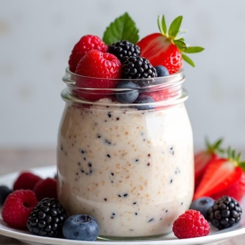 Protein-Packed Vanilla Berry Overnight Oats