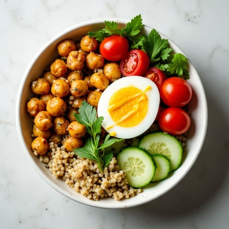 Fresh Herb-Roasted Chickpea Bowl with Lemon Tahini Drizzle