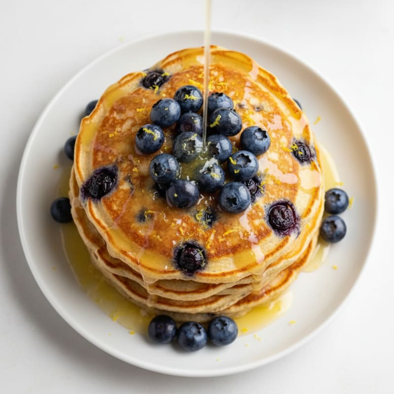Blueberry Ricotta Pancakes with Lemon Zest