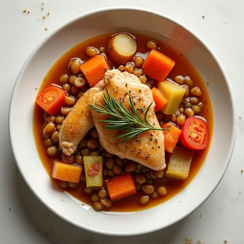 Hearty Canned Chicken Slow Cooker Stew with Garden Vegetables