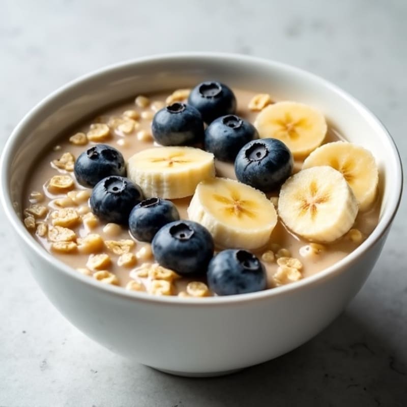 Creamy Protein Oats with Blueberries and Greek Yogurt