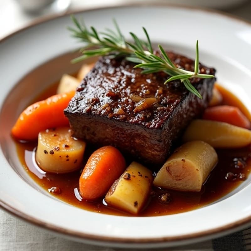 Red Wine Braised Short Ribs with Root Vegetables