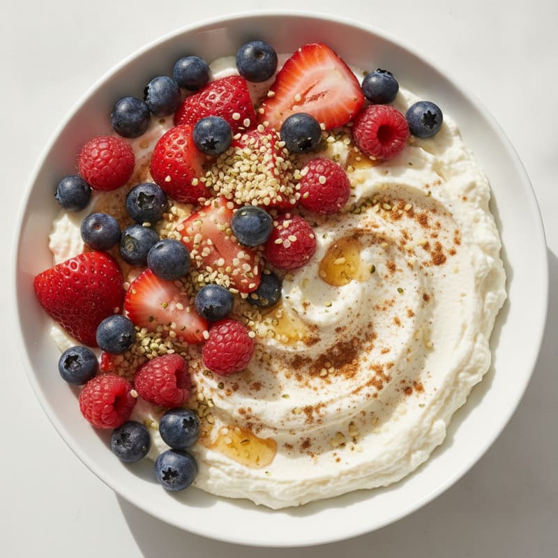 Whipped Cottage Cheese with Berries
