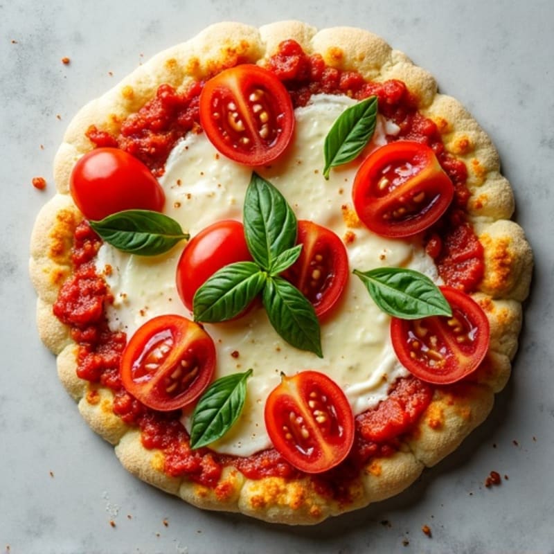 Cauliflower Crust Margherita Pizza with Fresh Basil