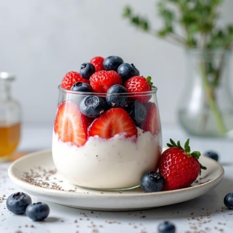 Greek Yogurt Protein Parfait with Mixed Berries