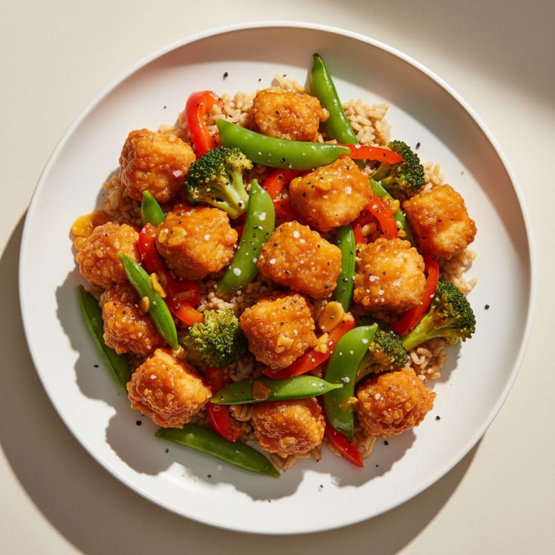 Crispy Orange-Glazed Chicken Stir-Fry