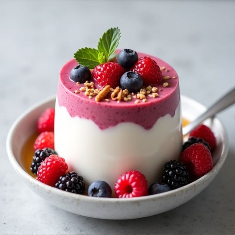 Creamy Greek Yogurt Protein Pudding with Mixed Berries