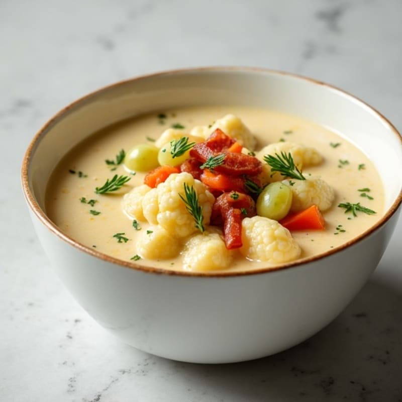 Creamy Cauliflower Clam Chowder