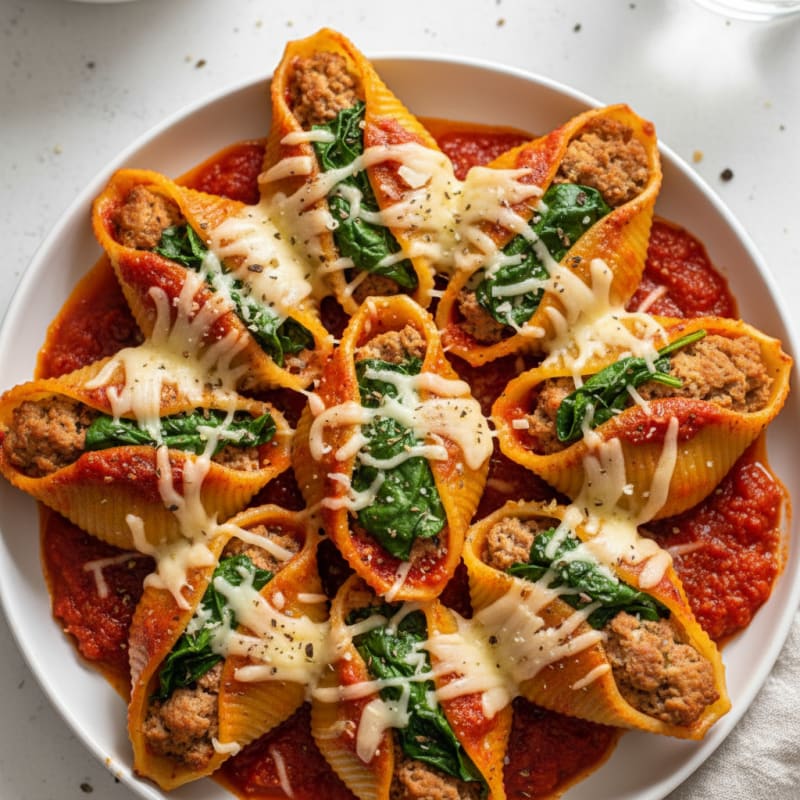 Creamy Spinach Ricotta Stuffed Shells