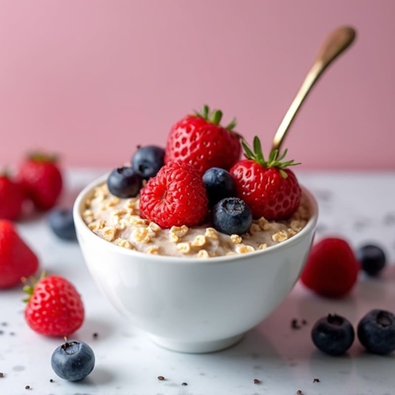 Creamy Berry Protein Overnight Oats