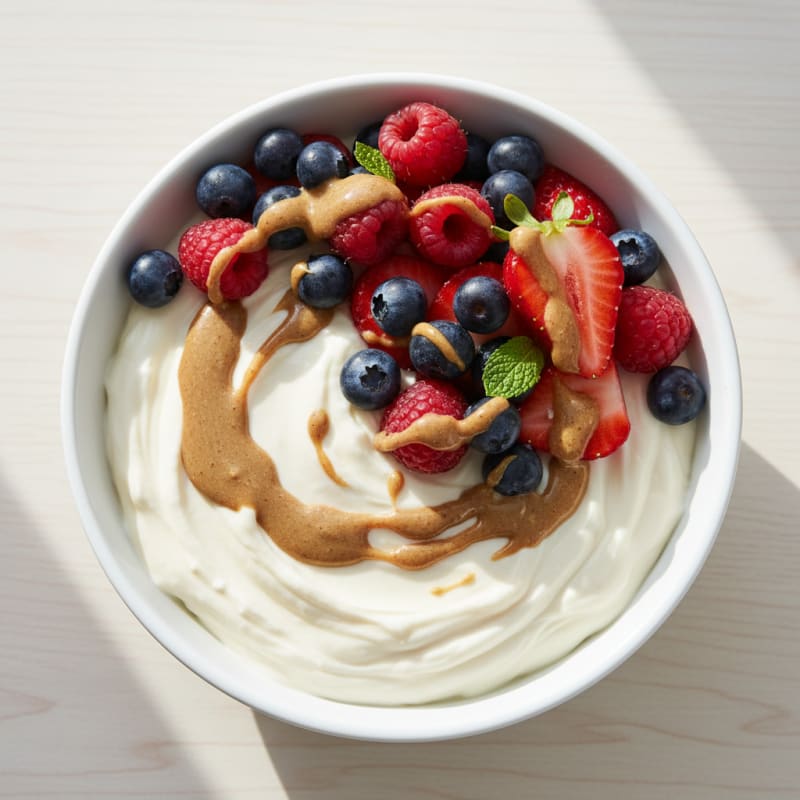 Silky Greek Yogurt Protein Pudding with Berries