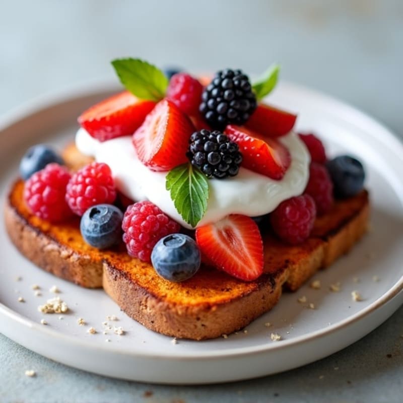 Sweet Potato Toast with Creamy Almond Butter and Fresh Berries
