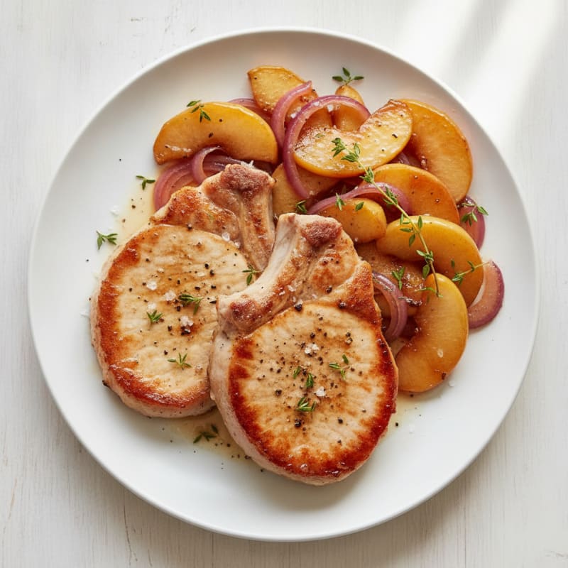 Pan-Seared Pork Chops with Apples