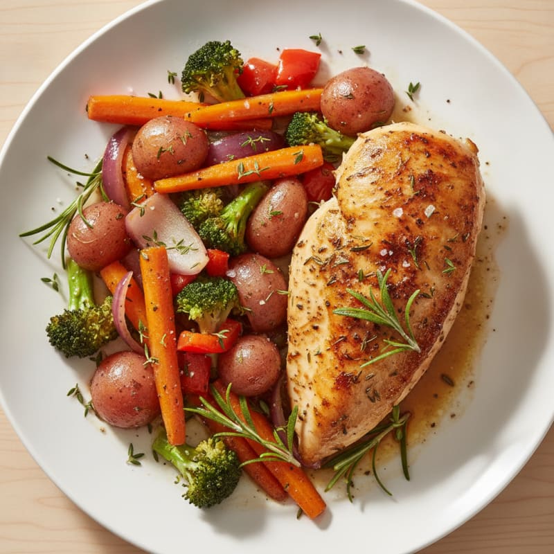 Herb-Roasted Chicken with Roasted Vegetables