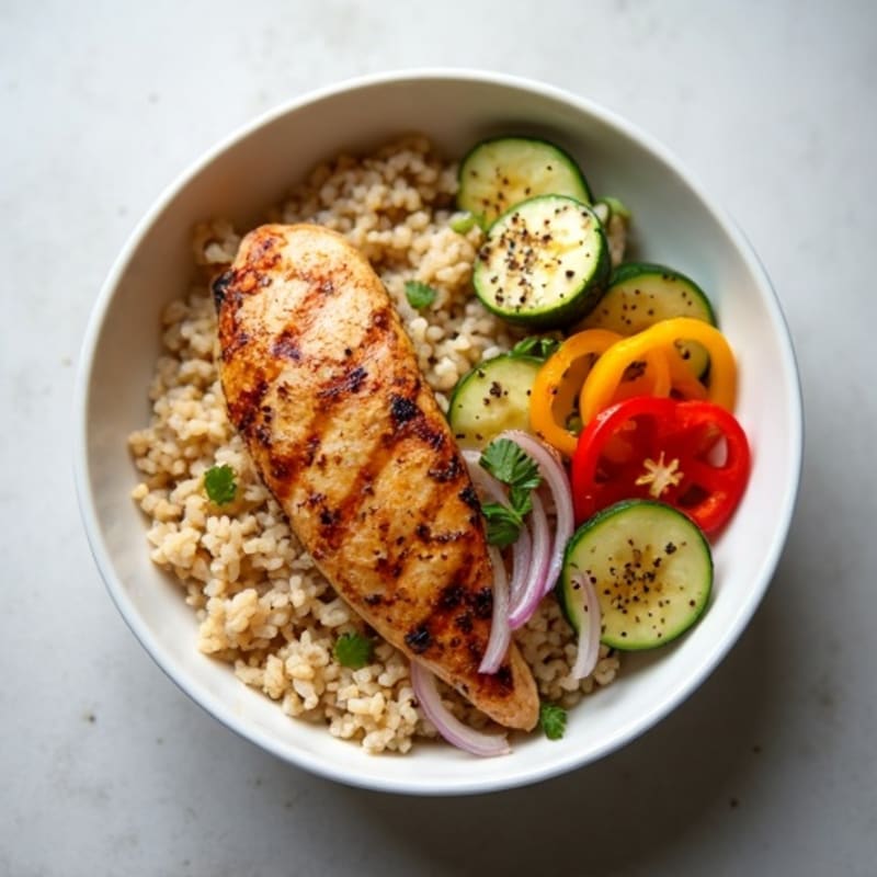 Grilled Chicken and Vegetable Rice Bowl
