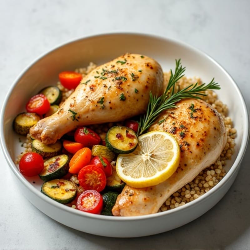 Lemon Herb Roasted Chicken with Crispy Roasted Vegetables