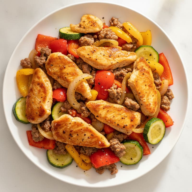Pan-Seared Chicken and Beef Skillet