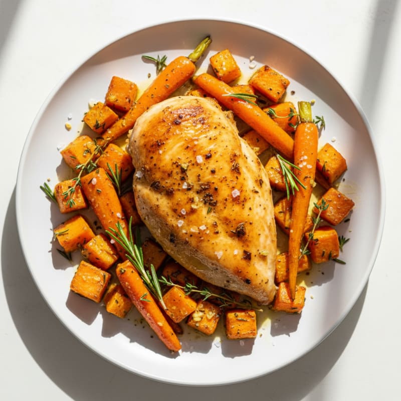 Garlic Herb Roasted Chicken with Root Vegetables