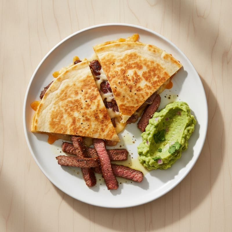 Carne Asada Quesadillas with Guacamole
