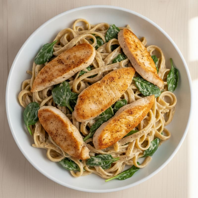 Clean Chicken Alfredo Fettuccine