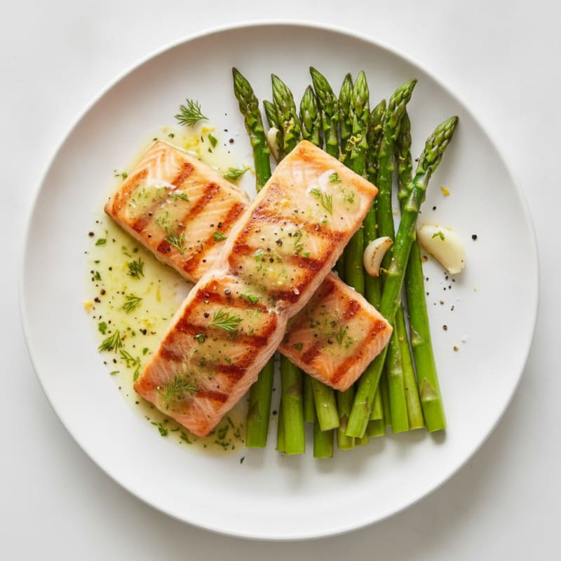 Lemon Herb Grilled Salmon with Asparagus