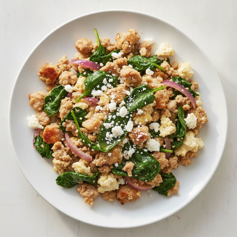 Turkey Spinach Egg White Scramble