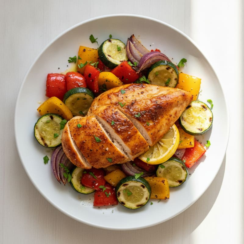 Spicy Harissa Chicken with Roasted Vegetables