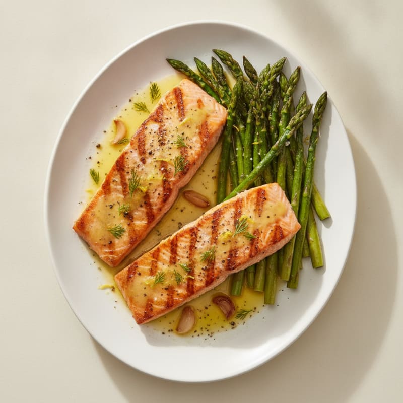 Lemon Herb Grilled Salmon with Asparagus