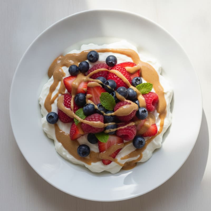 Silky Greek Yogurt Protein Pudding with Berries
