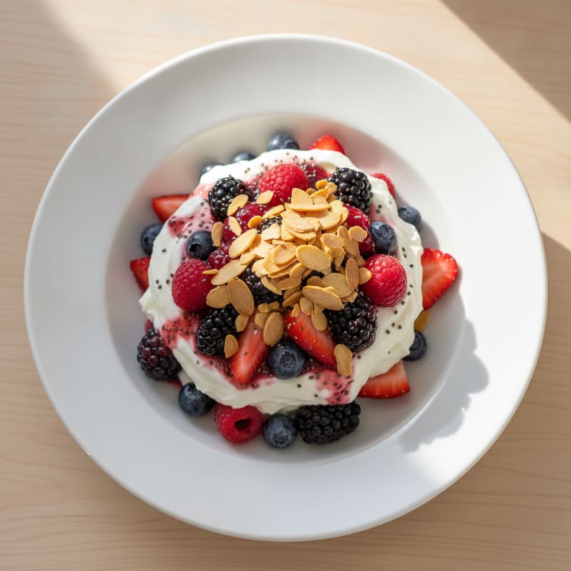 Greek Yogurt Protein Parfait with Mixed Berries
