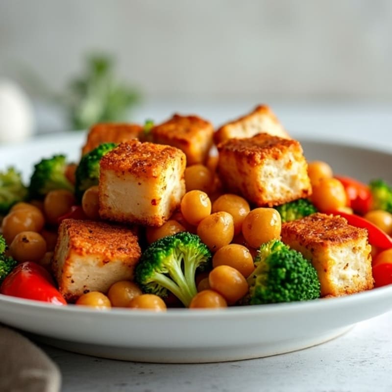 Crispy Tofu with Roasted Vegetables