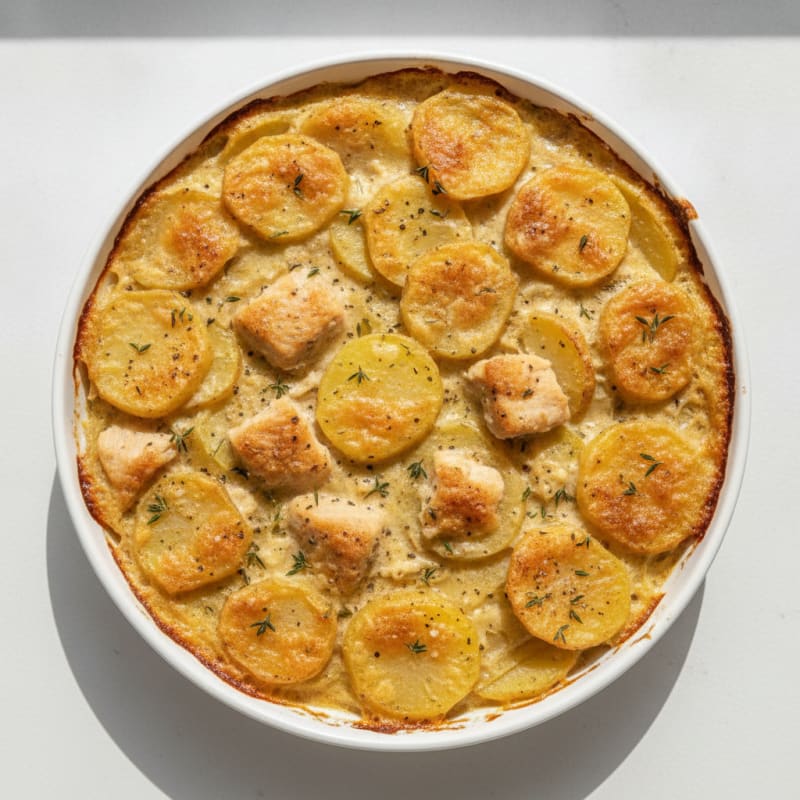 Baked Chicken and Potato Scallop