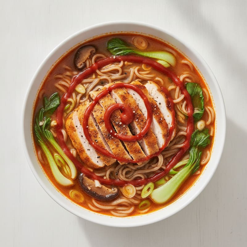 Sriracha Chicken Ramen Soup