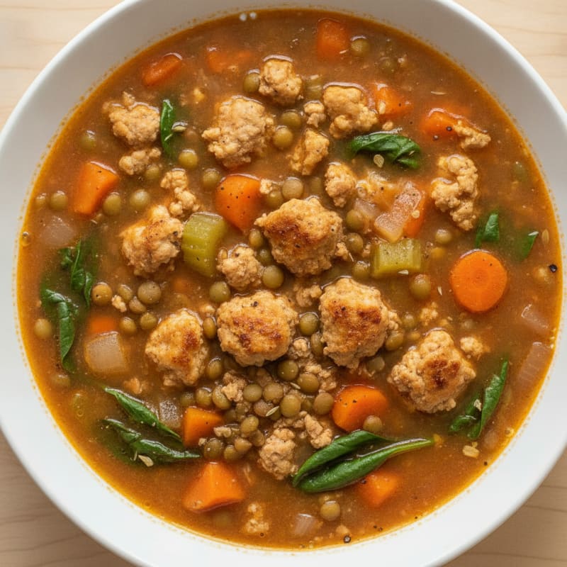 Hearty Turkey and Lentil Vegetable Soup
