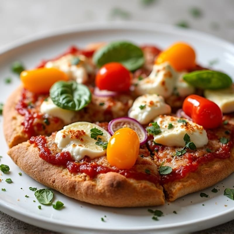 Crispy Whole Wheat Chicken and Roasted Vegetable Pizza