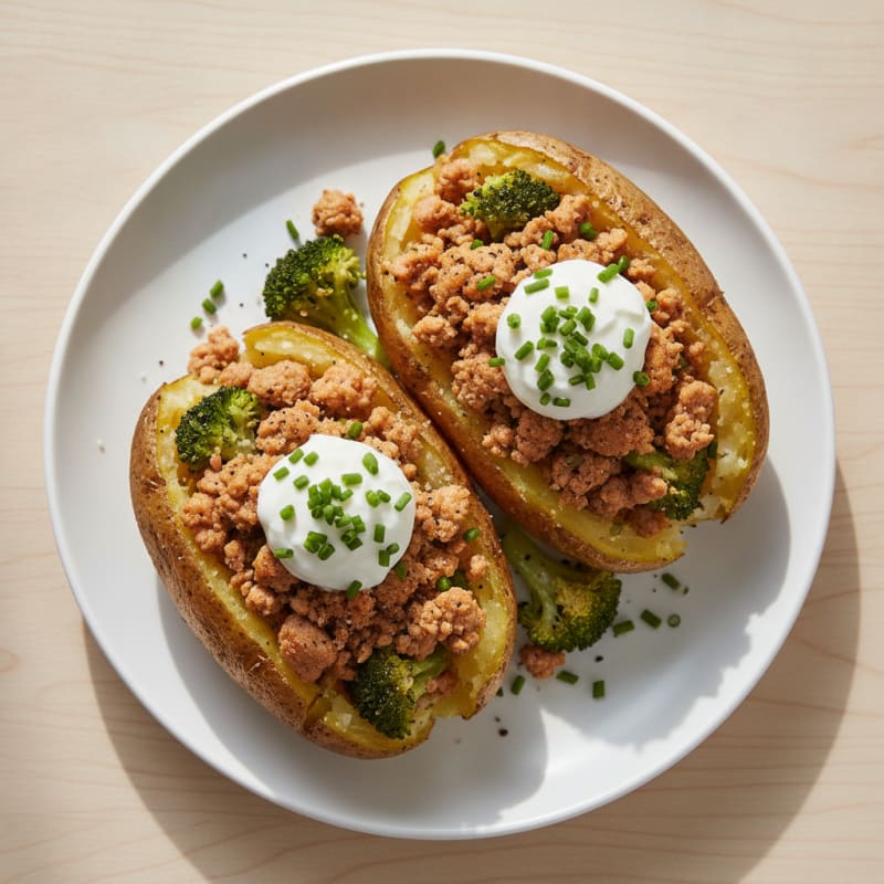 Hearty Baked Potatoes with Savory Toppings