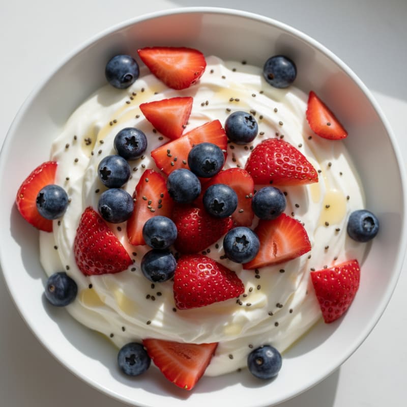 Creamy Greek Yogurt Protein Pudding with Berries