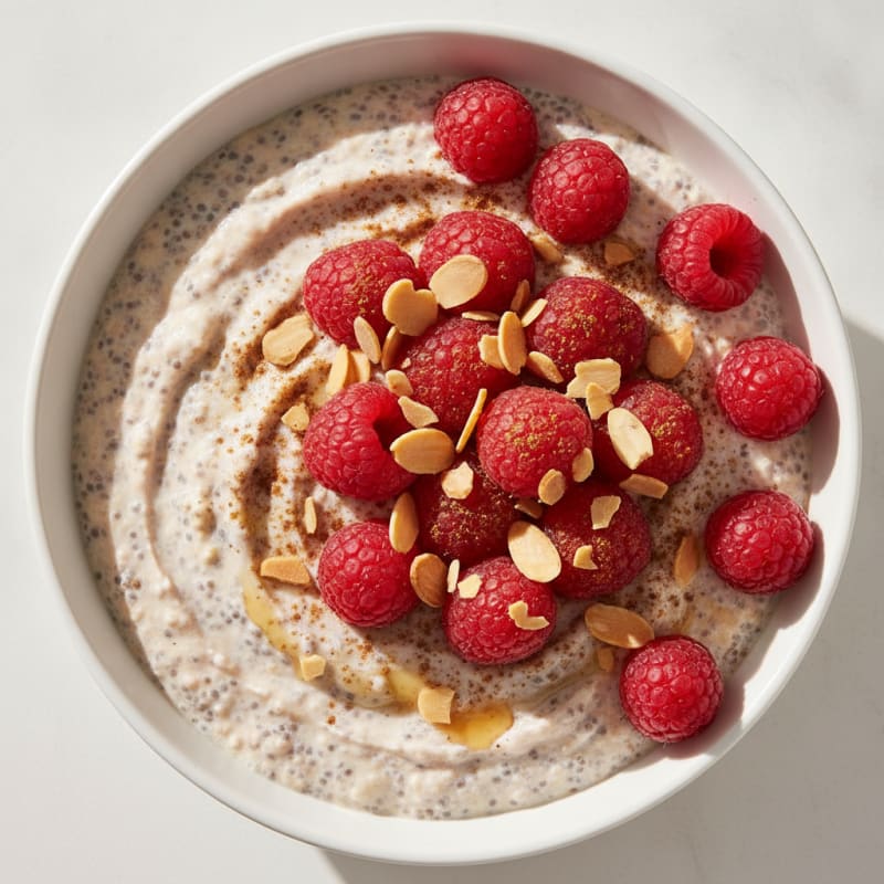 Berry Chia Seed Pudding with Toasted Almonds