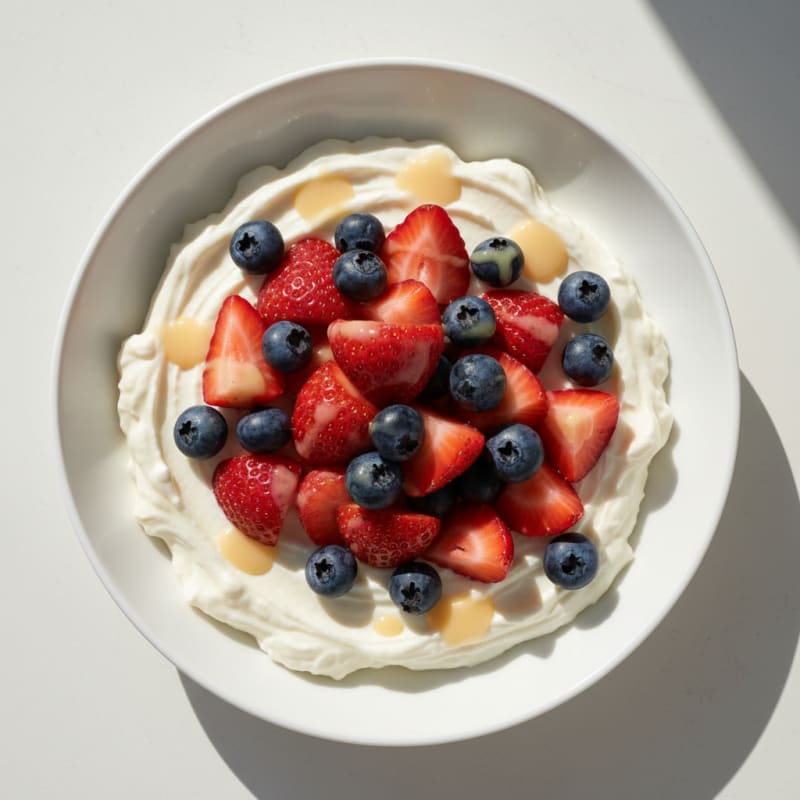 Silky Vanilla Protein Yogurt with Fresh Berries
