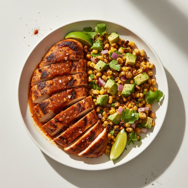 Spicy Chipotle Chicken with Charred Corn Salsa