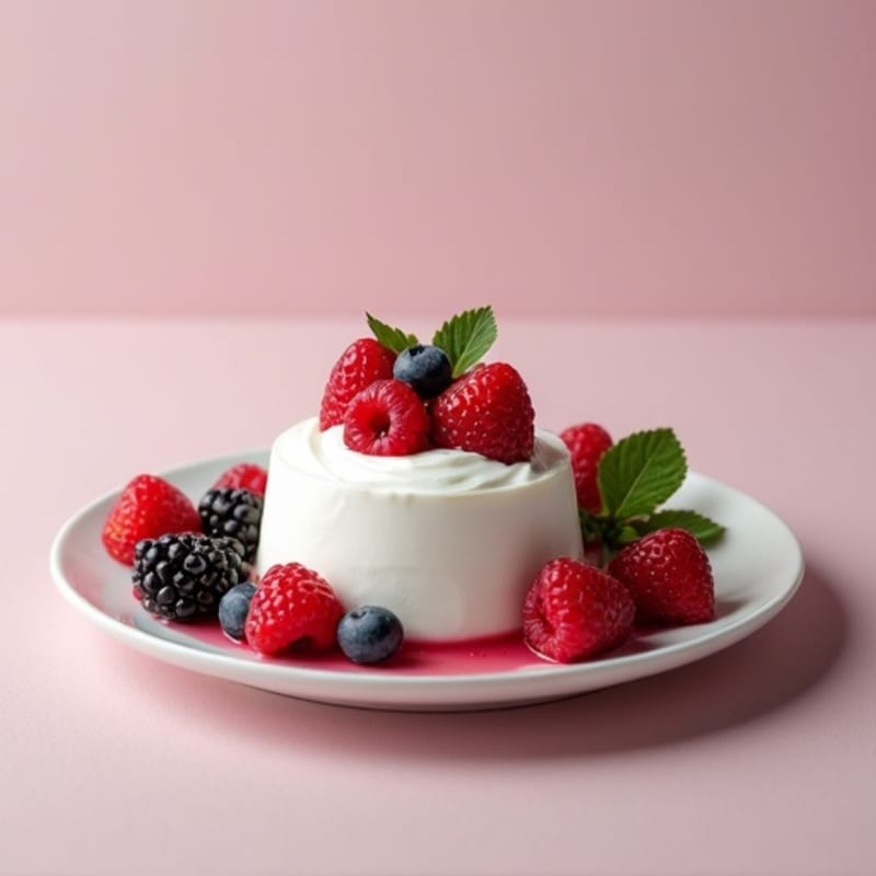 Greek Yogurt Protein Mousse with Mixed Berries